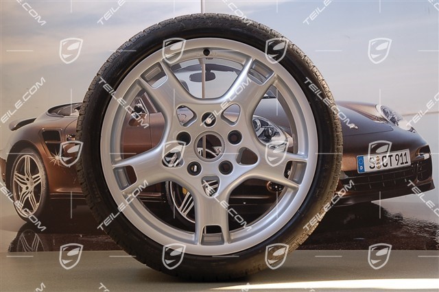 19" Komplet kół zimowych Carrera S, C2 / C2S, felgi 8J x 19 ET57 + 11J x 19 ET67 + NOWE opony zimowe Pirelli Sottozero 235/35 R19 + 295/30 R19, z czujnikami ciśnienia