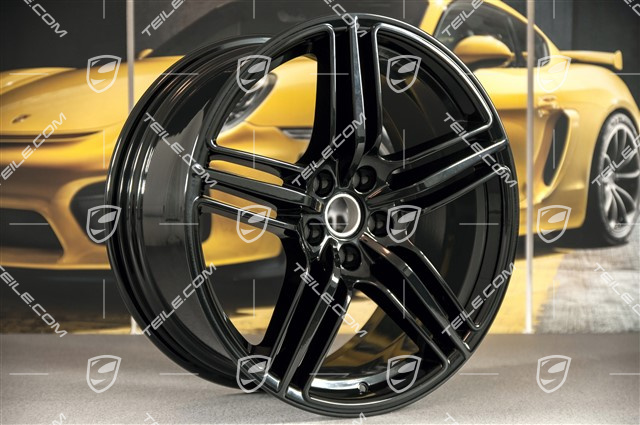 19" Felge Macan Design, 9J x 19 ET21, Schwarz Hochglanz