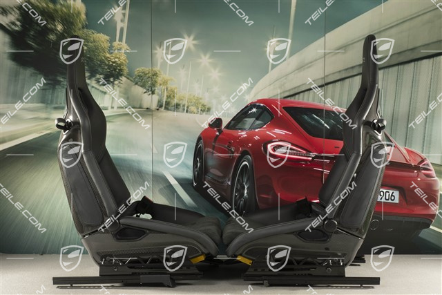 Sportschalensitze Satz, klappbar, Leder/Alcantara Schwarz, Naht in Silber, mit GT3 Schriftzug, Set, L+R