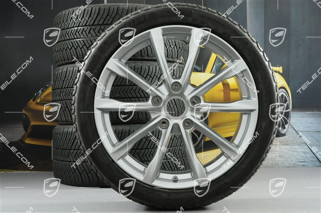 19" Boxster S koła zimowe komplet, felgi 8J x 19 ET57 + 10J x 19 ET45 + NOWE opony zimowe Michelin Pilot Alpin 4: 235/40 R19 + 265/40 R19