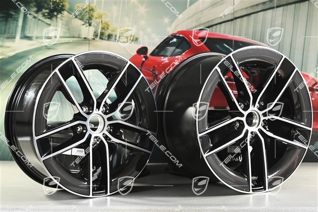 20"+21" Komplet felg Carrera Exclusive Design, felgi 8,5J x 20 ET50 + 11,5J x 21 ET79, z karbonowymi osłonami aerodynamicznymi