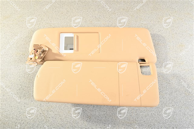 Sonnenblende, Spiegel beleuchtet, Kunstleder, Luxorbeige, R