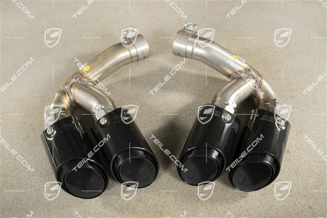 Zestaw końcówek wydechu, tłumika końcowego, Sport, czarny wysoki połysk