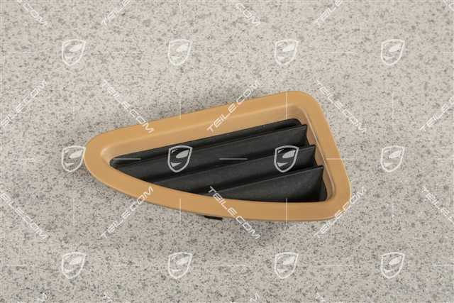 Dashboard side vent / grille / defroster trim, upper, Sand beige, R
