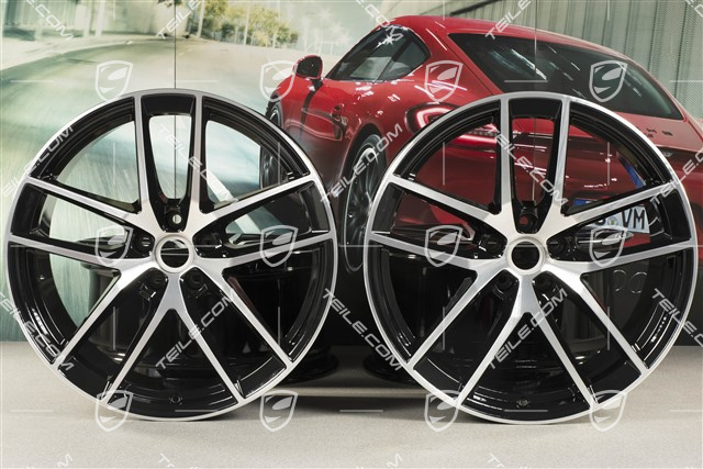 20-inch wheel rim set Macan S, 9J x 20 ET26 + 10J x 20 ET19, in black
