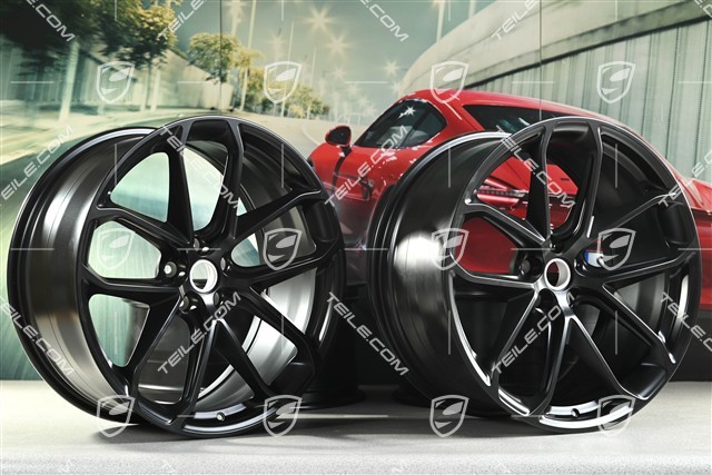 21-inch GT Design, alloy wheel rim set, 9,5J x 21 ET27 + 10J x 21 ET19, black satin matt