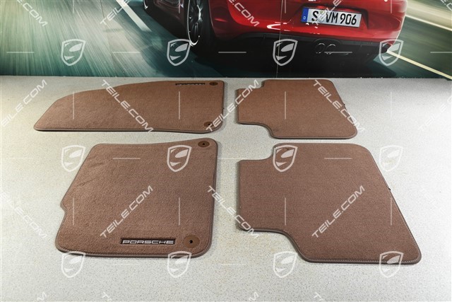 Fußmatten / Fussmattensatz, Velours, 4-teilig, Trüffelbraun