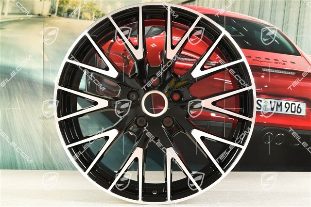 21-inch wheel rim set Panamera Exclusive Design, 9,5J x 21 ET71 + 11,5J x 21 ET69, black high gloss