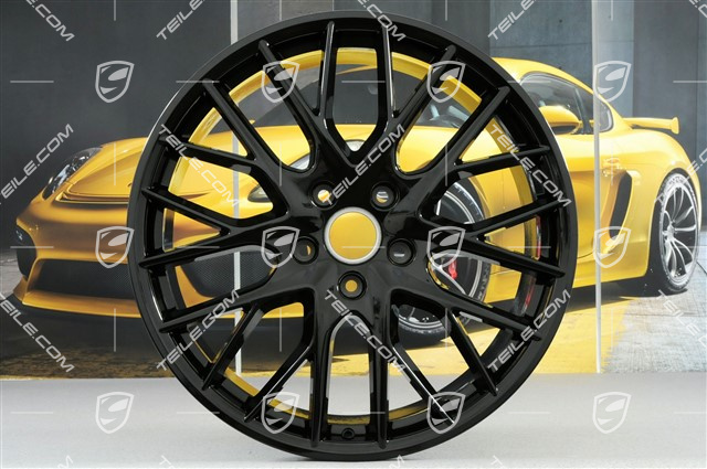 21" Felgensatz Panamera Sport Design, Felgen 9,5J x 21 ET71 + 11,5J x 21 ET69, in Schwarz Hochglanz