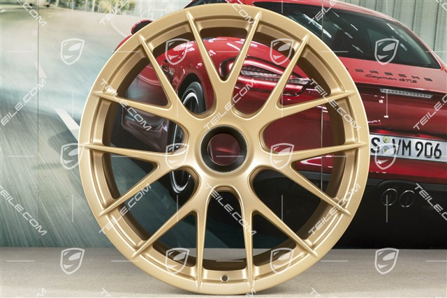 20"+21" GT2RS/GT3RS Magnesium wheel rim set, rims 9,5 J x 20 ET50 + 12,5 J x 21 ET48, Aurum satin mat