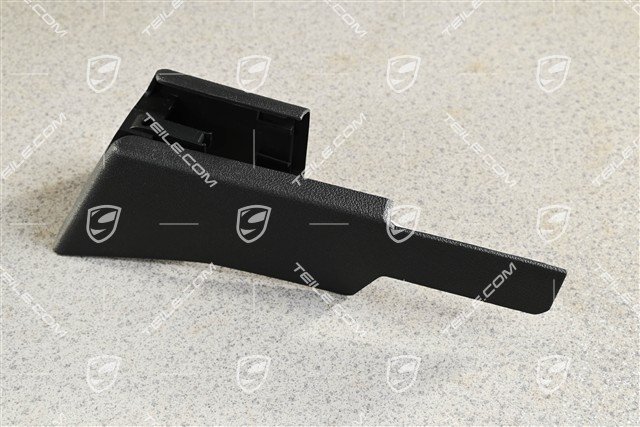 Front seat rail cover, rear, Satin black, L