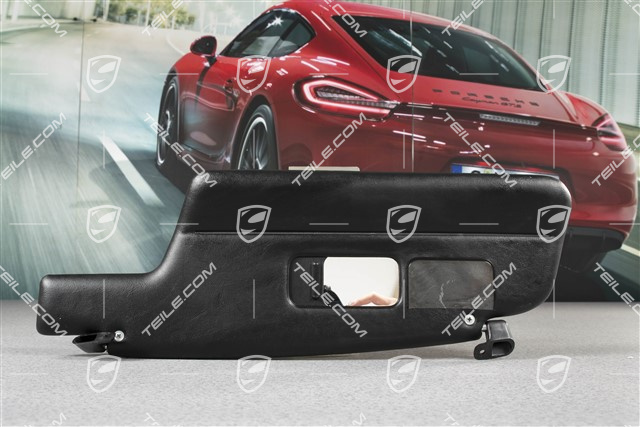 Blenda przeciwsłoneczna, z lusterkiem, Czarna, Cabrio / Targa, L