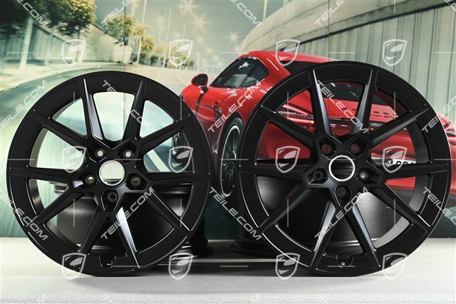 20+21-inch Carrera S wheel rim set, 8,5J x20 ET50 + 11,5J x 21 ET79, black satin matt