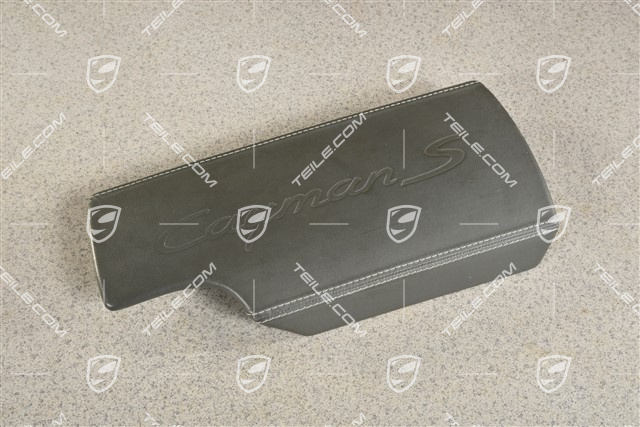 Armrest / tunnel, trim cover, Leather, Stone grey
