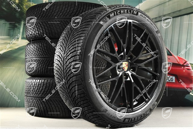 21-inch RS Spyder Design winter wheel set, rims 9,5J x 21 ET46 + 11,0J x 21 ET58 + Michelin winter tyres 285/45 R21 + 305/40 R21, with TPMS, black high gloss