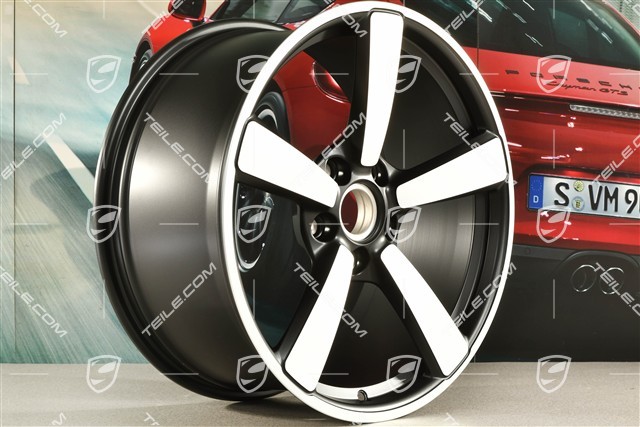 20+21-inch wheel rim set Carrera Exclusive, rims: front 9,5J x 20 ET44 + hinten 12J x 21 ET70 in black satin-mat