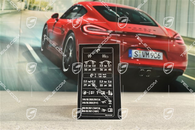 Hinweiss / Kennschild für Reifendruck