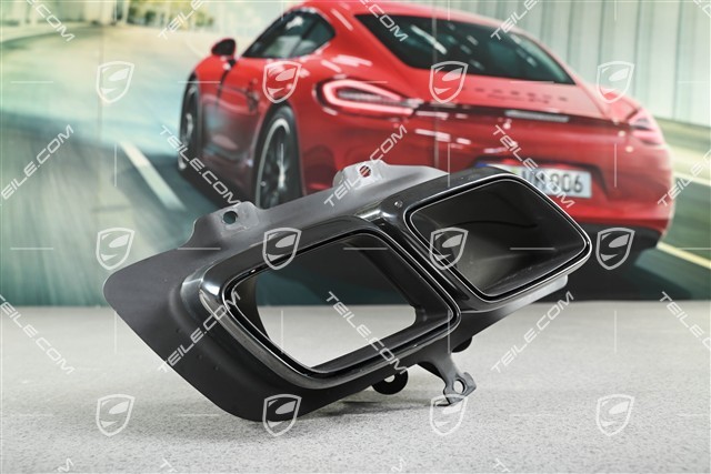Turbo S, Exhaust system tail pipe, 4-pipe look, Black chrome, R