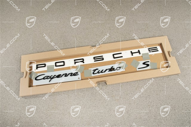 Schriftzug / Abzeichen / Emblem Aufkleber " Cayenne Turbo S", Seidenglanz Schwarz