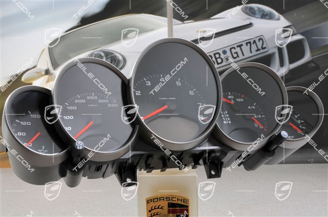 Kombiinstrument, Carrera2/2S/4/4S Tiptronic-Getriebe, Zifferblätter in Schwarz