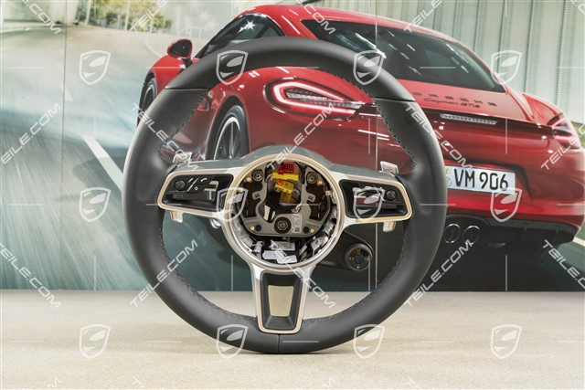 Kierownica sportowa, Sport Chrono, Multifunkcja, podgrzewana, skóra, czarna
