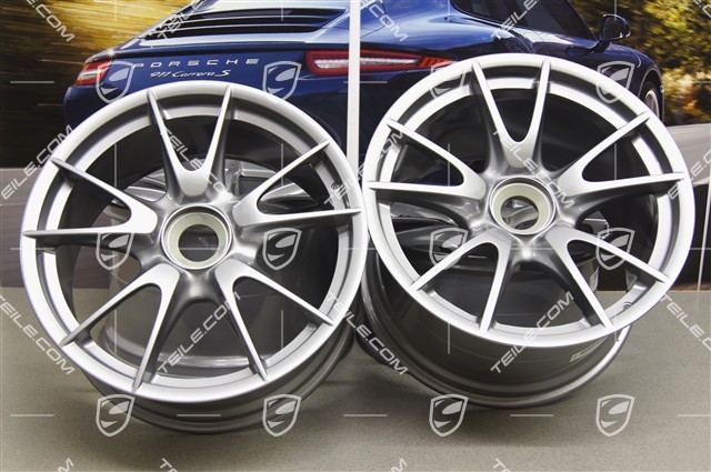 19-inch Rims set GT3RS / GT3RS 4.0, GT-Silber, 9J x 19 ET47 + 12J x 19 ET48