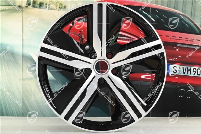 22-inch Macan Exclusive Design wheel rim set, 9J x 22 ET29 + 11J x 22 ET47, black high gloss