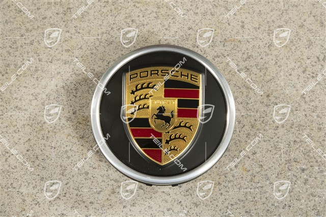 Dekielek koła, kolorowy herb, czarny satynowy półmat