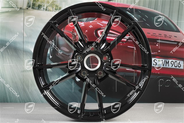 19+20" komplet felg Carrera, felgi: przednie 8,5J x 19 ET52 + tylne 11J x 20 ET66, czarny wysoki połysk