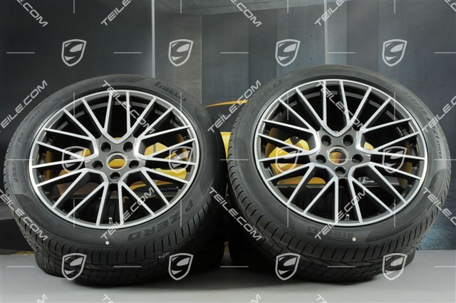 21" koła letnie Cayenne RS Spyder, komplet, felgi 9,5J x 21 ET46 + 11,0J x 21 ET49 + opony letnie Pirelli P Zero 285/40 R21 + 315/35 R21