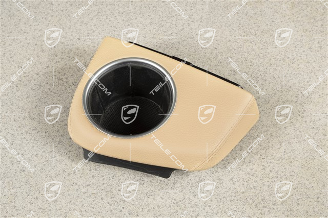 Drink holder, leather, luxor beige