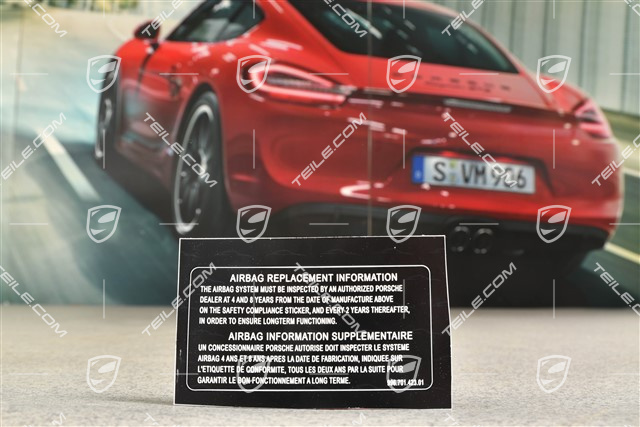 Klebeschild / Aufkleber Airbag-Austausch