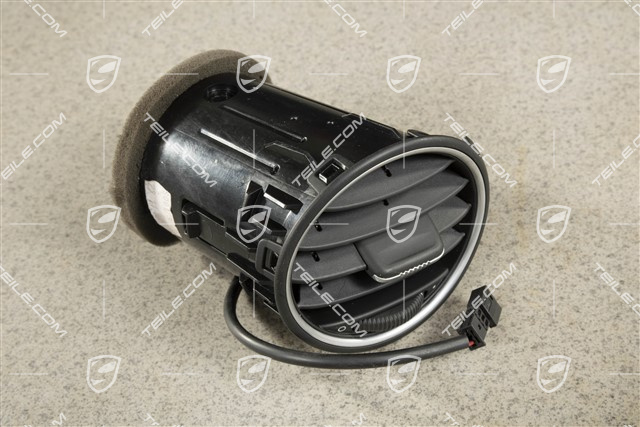 Dashboard vent, Black/Galvano silver