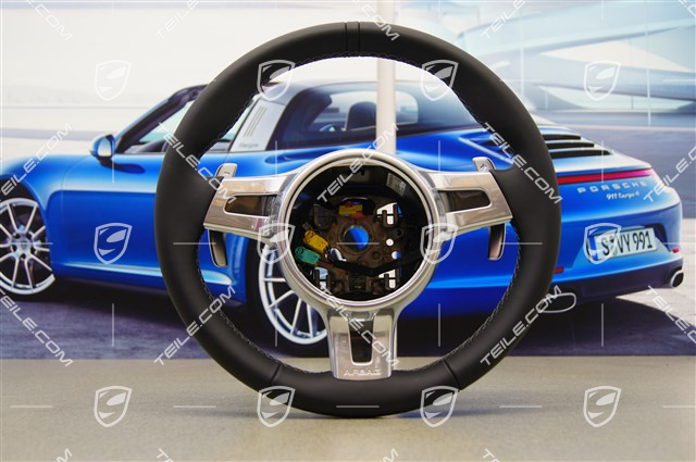 GT3 Sportlenkrad, für PDK mit Paddle, Leder, Schwarz/Platingrau