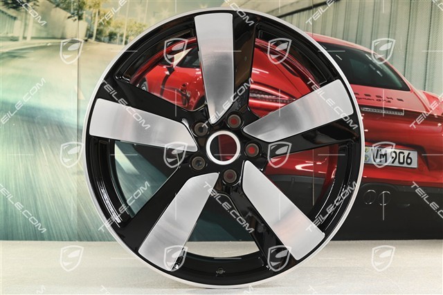 22" Macan Sport, komplet felg, 9J x 22 ET29 + 11J x 22 ET47, czarne z wysokim połyskiem