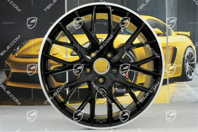 21" Felga Panamera Sport Design, 10,5J x 21 ET71, do kół zimowych, ramiona felgi czarne (wysoki połysk)