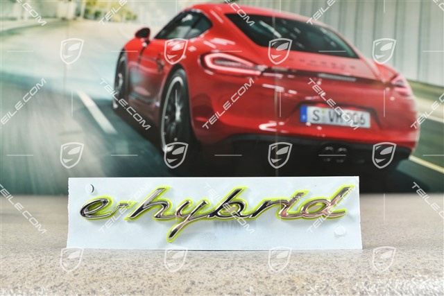 Schriftzug "e-hybrid", Chrom, seitlich / Kotflügel, L