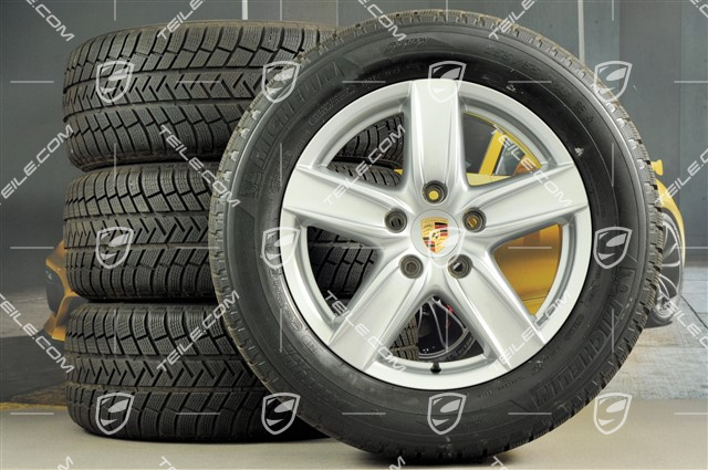 18" Koła zimowe Cayenne S III, felgi 8 J x 18 ET 53 + NOWE opony zimowe Michelin 255/55 R 18 109V XL M+S, bez czujników ciśnienia RDK