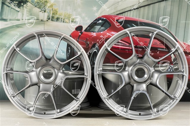 20"+21" komplet felg Turbo S Exclusive Design, 9,5J x 20 ET44 + 12J x 21 ET70, platynowy srebrny
