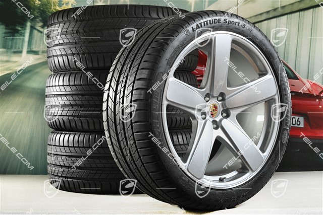 21" "Sport Classic" GT-Silbermetallic koła letnie komplet, felgi 9J x 21 ET26 + 10J x 21 ET19, opony 265/40 R 21 + 295/35 R 21, z czujnikami ciśnienia