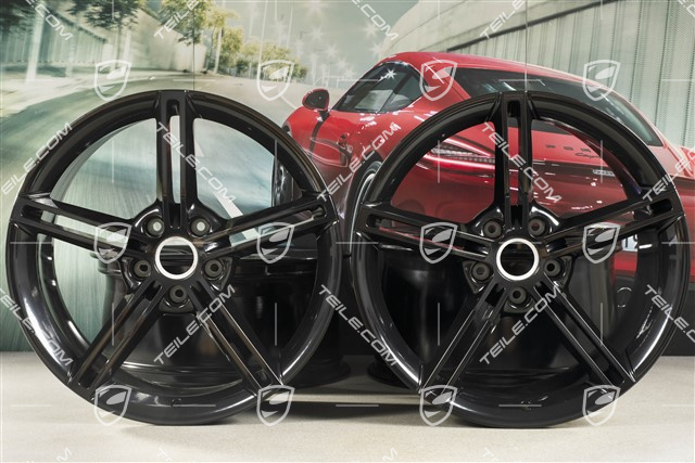 21" Felgensatz Mission E Design, 9,5J x 21 ET60 + 11,5J x 21 ET66, schwarz hochglanz
