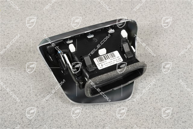 Centre console, rear, vent / nozzle / defroster trim, Black matte / Galvano silver, L