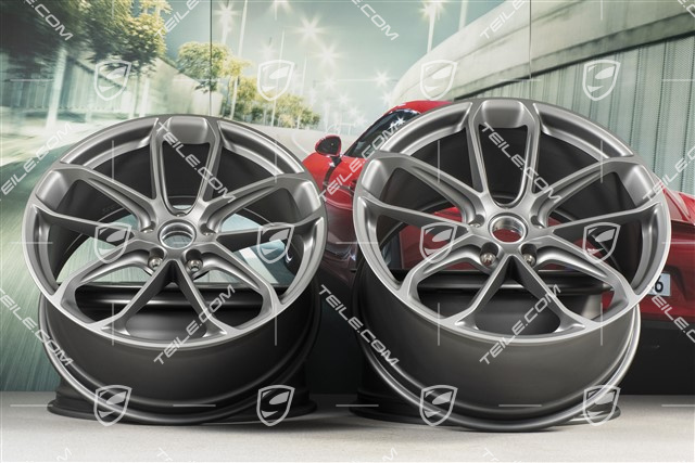 22" Felgensatz GT, 10J x 22 ET48 + 11,5J x 22 ET52, Platinum-Seidenmatt