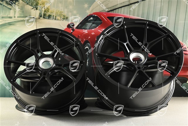 20+21 -inch GT3 wheel rim set, 9,5J x 20 ET46 + 12J x 21 ET45, black satin mat