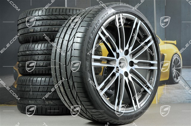 20" koła letnie, komplet Turbo III, felgi 8,5J x 20 ET57 + 10J x 20 ET50 + NOWE opony letnie Pirelli PZero 235/35 ZR20 + 265/35ZR20, z czujnikami ciśnienia