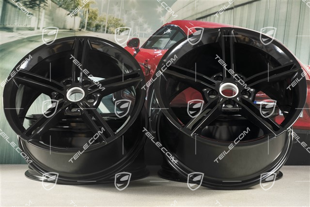 21" Felgensatz Mission E Design, 9,5J x 21 ET60 + 11,5J x 21 ET66, schwarz hochglanz