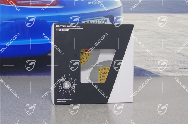 Radzierdeckel Satz, für 20" Carrera Sport Felgen, Wappen farbig