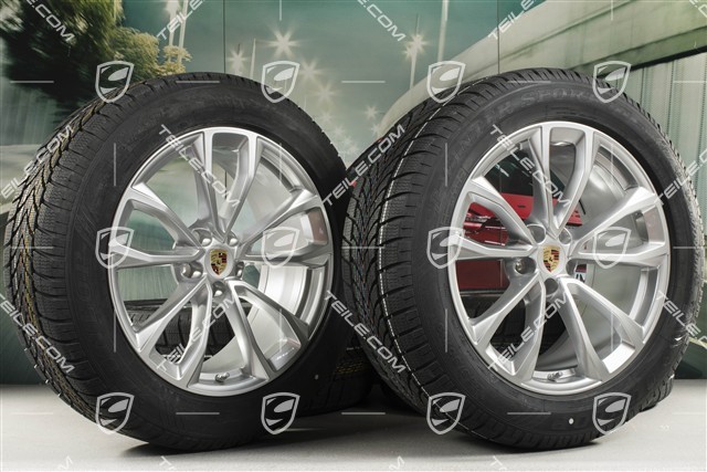 19" "Macan Design" koła zimowe komplet, felgi 8,5J x 19 ET21 + 9J x 19 ET21 + NOWE opony zimowe Dunlop SP Winter Sport 4D 235/55 R19 + 255/50 R19, z czujnikami ciśnienia RDK