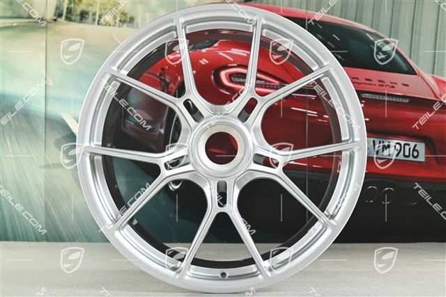20+21 -inch GT3 wheel rim set, 9,5J x 20 ET46 + 12J x 21 ET45, brilliant silver