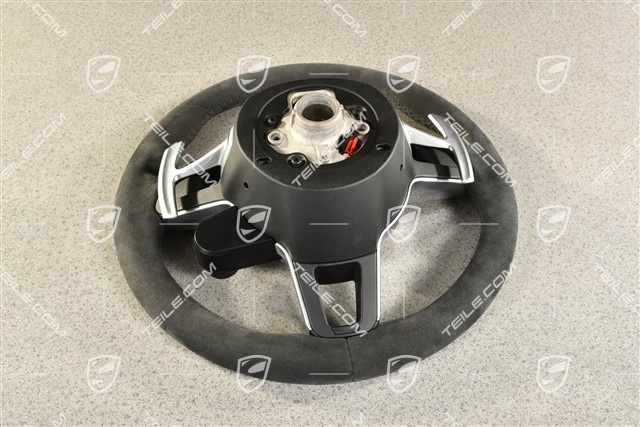 Lenkrad / Multifunktionslenkrad, 3-Speichen, Beheizbar, Alcantara Schwarz / Sport Chrono Paket Plus